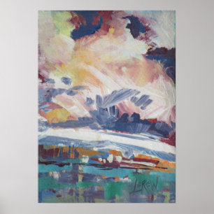 Póster Pintura de Nubes Construyendo / Artista Larry Lere