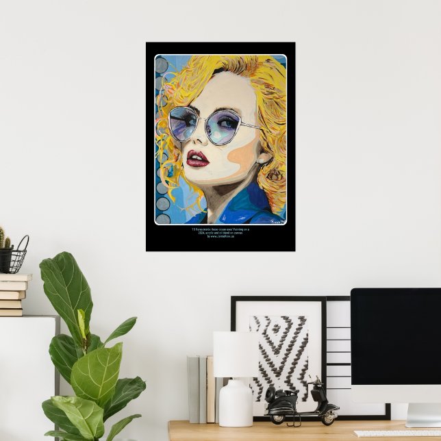 Póster Pintura de 'Ocean Eyes' sobre un (Oficina en casa)