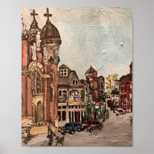 Póster Pintura de Ohio "Little Italy, Cleveland"