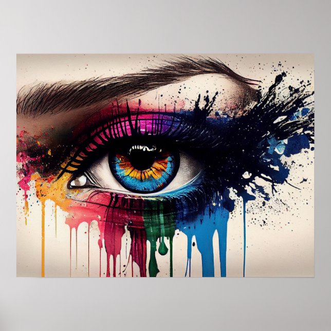 Póster Pintura de ojo de belleza (Frente)