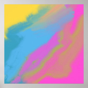 Póster pintura de óleo abstracta