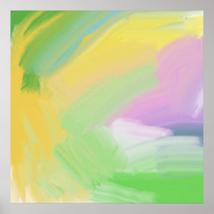 Póster pintura de óleo abstracta