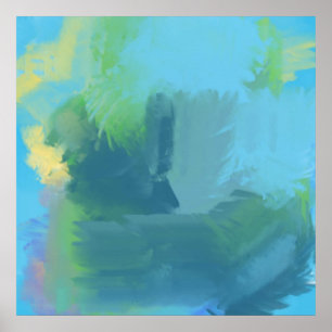 Póster pintura de óleo abstracta