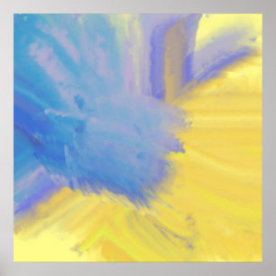 Póster pintura de óleo abstracta