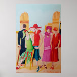 Póster Pintura de óleo Art Deco<br><div class="desc">Obra de arte de moda Art Deco Esta pintura al óleo es de mi colección de arte deco creada con pintura de aceite de calidad profesional en tela envuelta en galería estirada.</div>