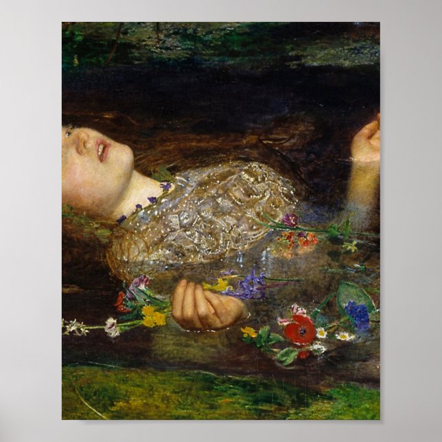 Póster Pintura De Ophelia Por John Everett Millais (Frente)