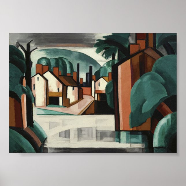 Póster Pintura de Oscar Bluemner, Puerto del Canal Antigu (Frente)