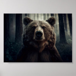 Póster Pintura de oso pardo