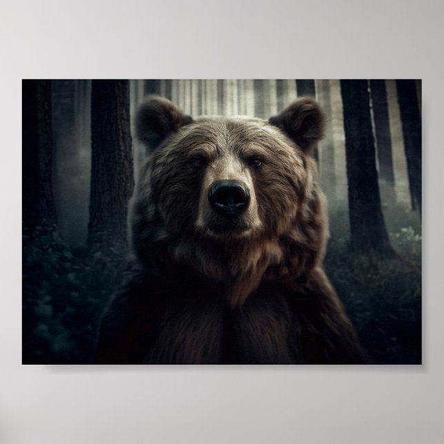 Póster Pintura de oso pardo (Frente)