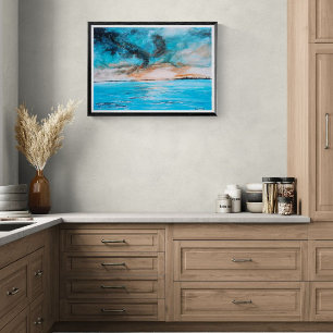 Póster Pintura de paisaje al amanecer