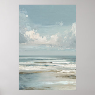 Póster Pintura de paisaje costero con suave horizonte oce