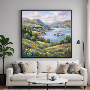 Póster Pintura de paisaje de estilo impresionista de la e