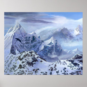 Póster Pintura de paisaje desdentada