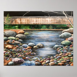 Póster Pintura de paisaje original en acrílico / Arroyo