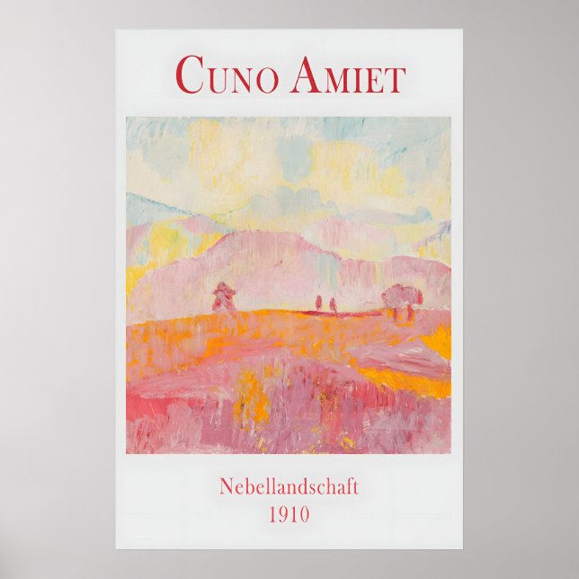 Póster Pintura de paisaje rosa de Cuno Amiet Pastel (Frente)