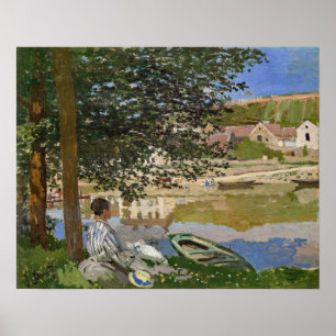 Póster Pintura de paisajes de Monet On the Bank