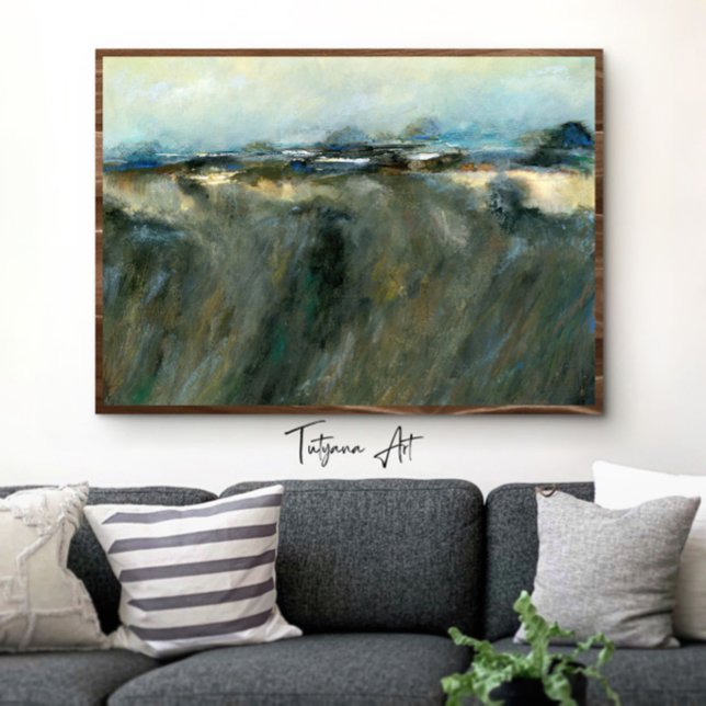 Póster Pintura de paisajes en los bordes acantilados mode (Modern Cliff Edges Abstract Landscape Print mock up. Frame is illustration only and excluded.)