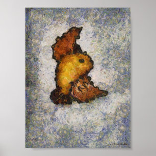 Póster Pintura de pájaro al estilo de Frida Kahlo