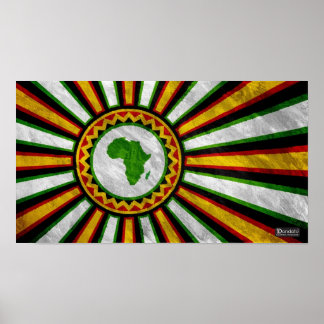Póster Pintura de pancartas de Africa Rising de 18" x 10"