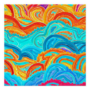 Póster Pintura de patrones de olas. ¡Hazte con una en Zaz