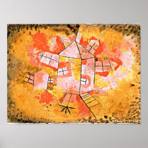 Póster Pintura de Paul Klee, casa giratoria,