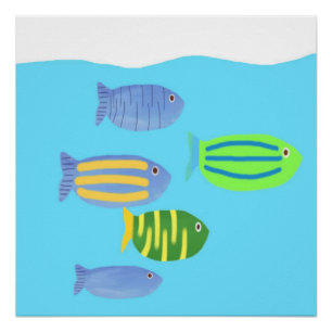 Póster pintura de peces