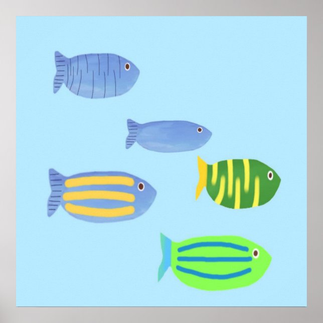 Póster pintura de peces hermosos (Frente)