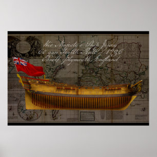 Póster Pintura de perfil del barco Jersey