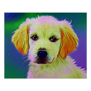Póster Pintura de perro blanco