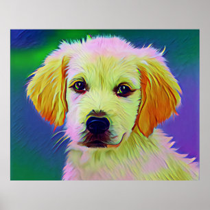 Póster Pintura de perro blanco - 28740
