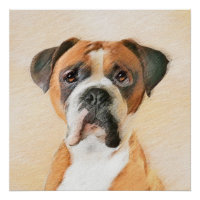 Pintura De Perro Boxer Sin Recortar Arte Animal Or