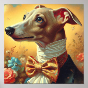 Póster Pintura de perro de Greyhound de Italia
