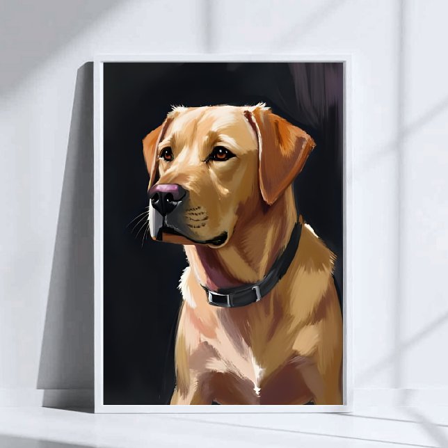 Póster Pintura de perro labrador retriever amarillo (Subido por el creador)