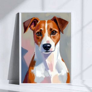 Póster Pintura de perro Terrier Jack Russell Mascota