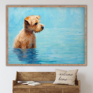 Póster Pintura de perros contemporáneos, lienzo de perros