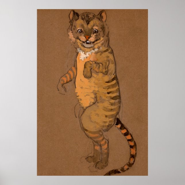 Póster Pintura de personajes de Alice y Wonderland Forest (Frente)