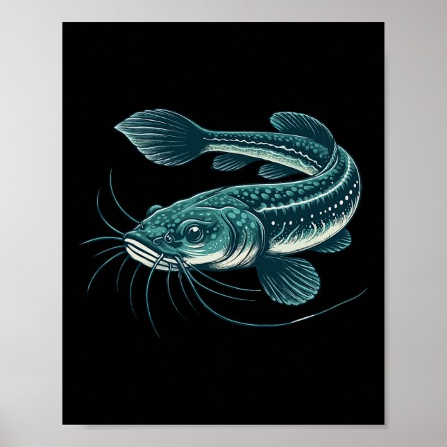 Póster Pintura de pesca de vintage (Frente)