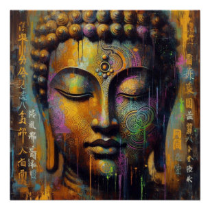 PÓSTER PINTURA DE PETRÓLEO BUDA #15
