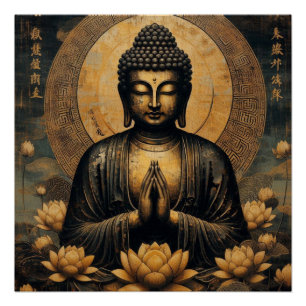 PÓSTER PINTURA DE PETRÓLEO BUDA #22