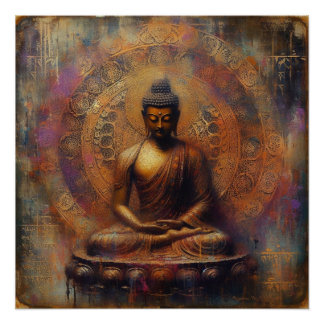 PÓSTER PINTURA DE PETRÓLEO BUDA #24