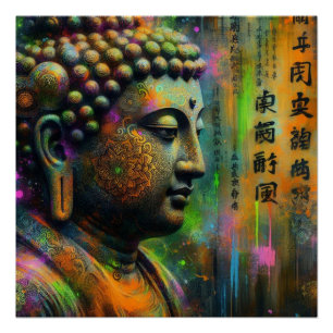 PÓSTER PINTURA DE PETRÓLEO BUDA #40