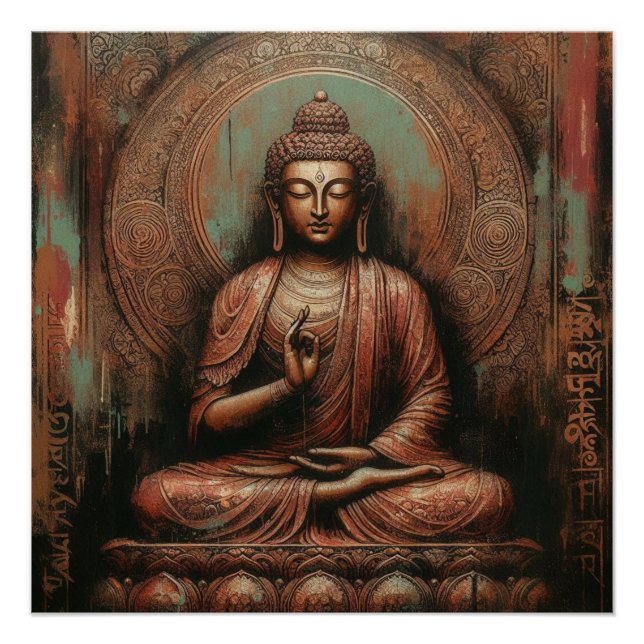 PÓSTER PINTURA DE PETRÓLEO BUDDHA #1 (Anverso)