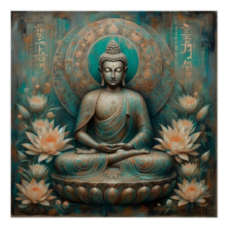 PÓSTER PINTURA DE PETRÓLEO BUDDHA #3