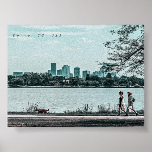 PÓSTER PINTURA DE PETRÓLEO DE DENVER COLORADO (Frente)
