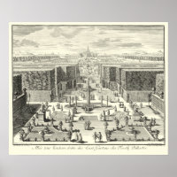 Pintura de petróleo de fuentes en el Jardín de Ver