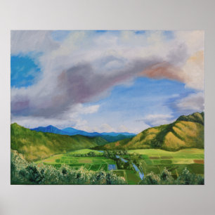 Póster Pintura de petróleo de Hawái en el valle de Hanale