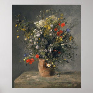 Póster Pintura De Pierre Auguste Renoir, Flores En Una Va