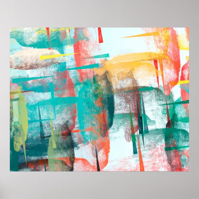 Póster Pintura de pincel. Combinación artística de lienzo (Frente)