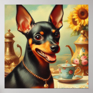 Póster Pintura de Pinscher de época
