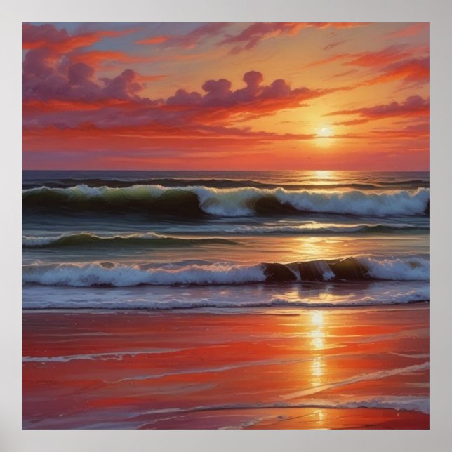 Póster Pintura de pintura de la capa marina del Océano At (Frente)